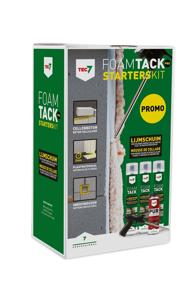 Tec7 FoamTack Pro 3 x lijmschuim + cleaner + pistool