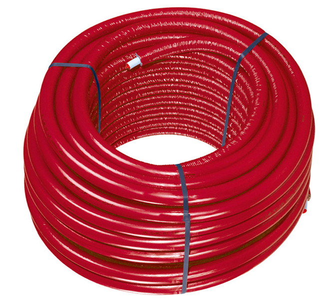 Uponor Uni Pipe PLUS voorgeïsoleerd ISO 4 mm 16 x 2.0 rood rol 100 meter