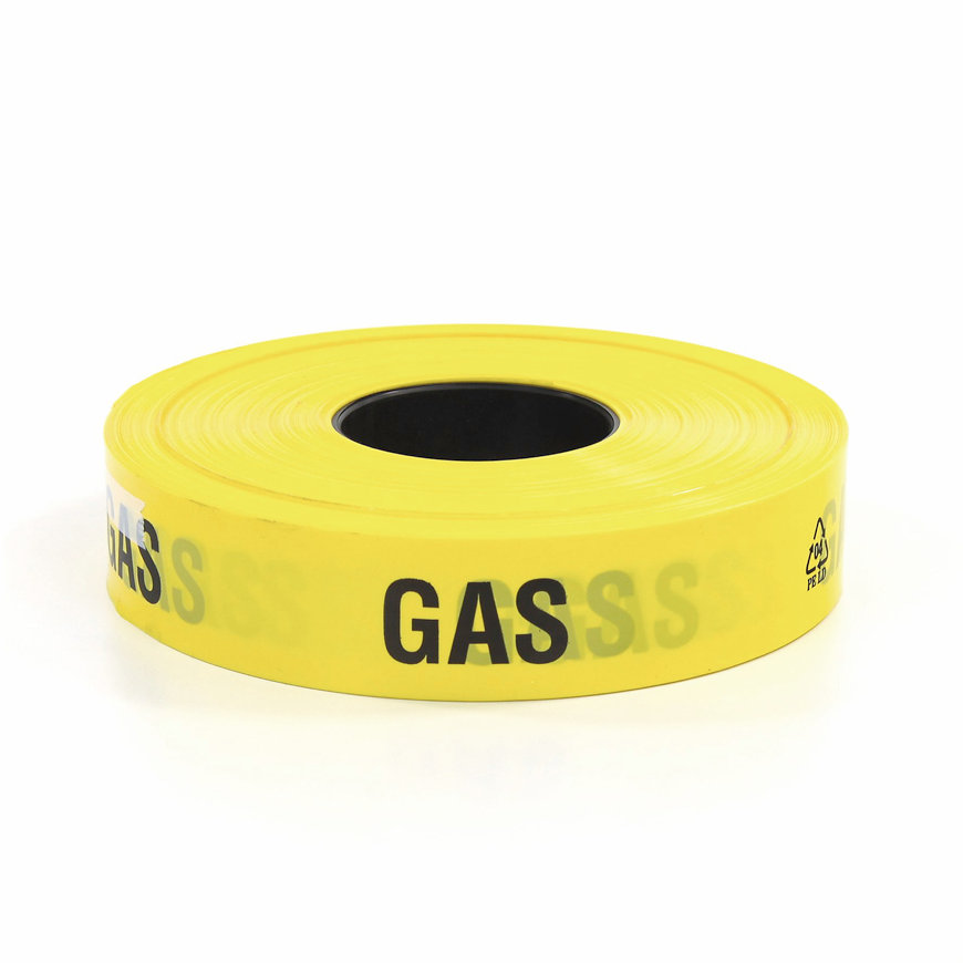 Waarschuwingslint gas geel per meter