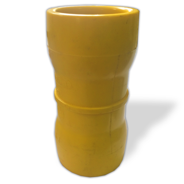 PVC steekmof geel, voor gas, 63, mm
