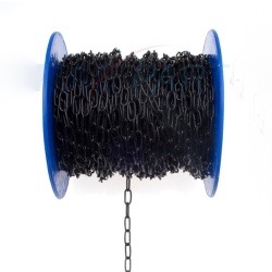 Decoratieve zwarte ketting 1,1 mm 25 meter op rol