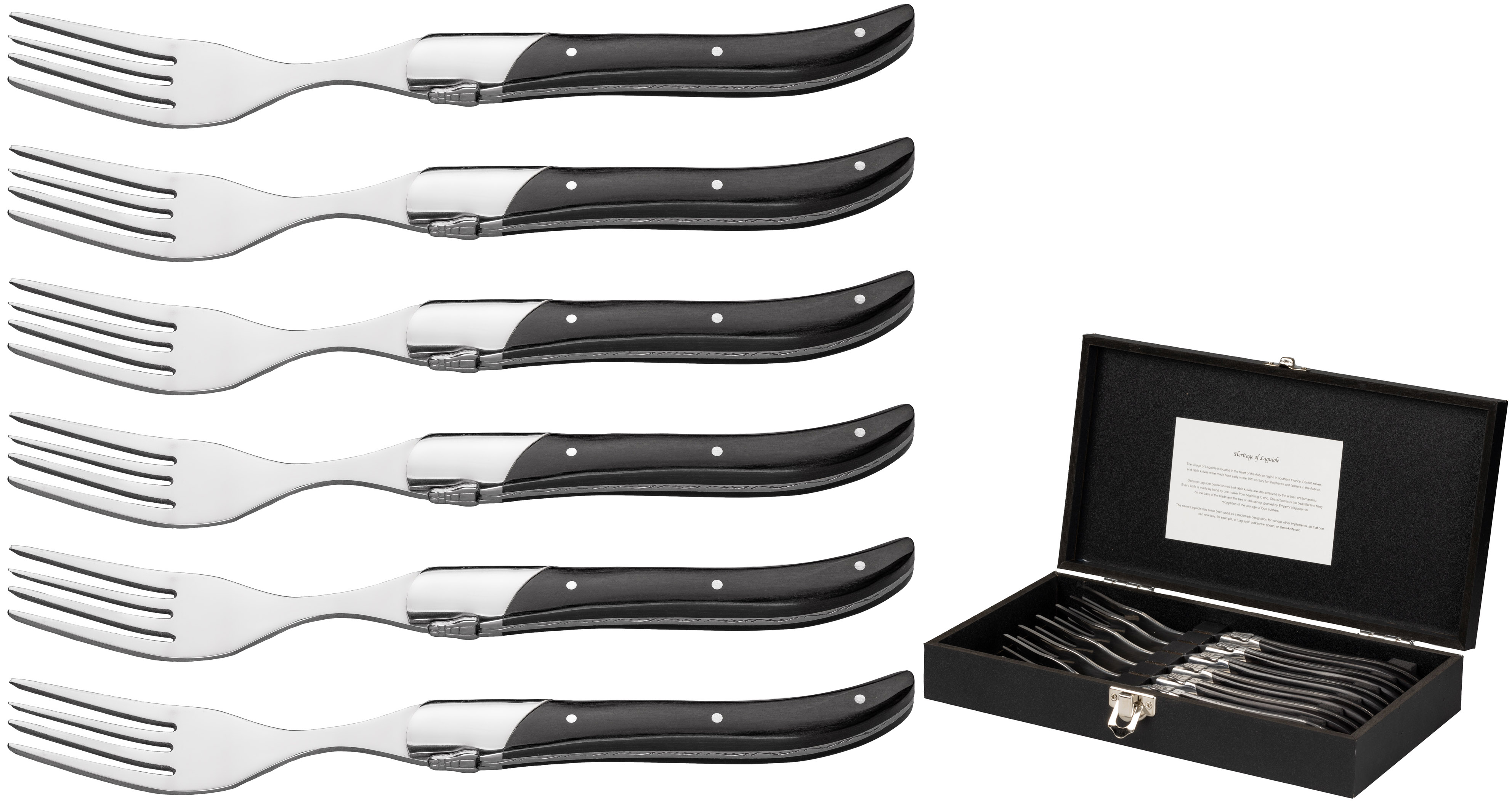 4/6/8/10pcs Laguiole Steak Knife Set Black Hammer Blade Dinner