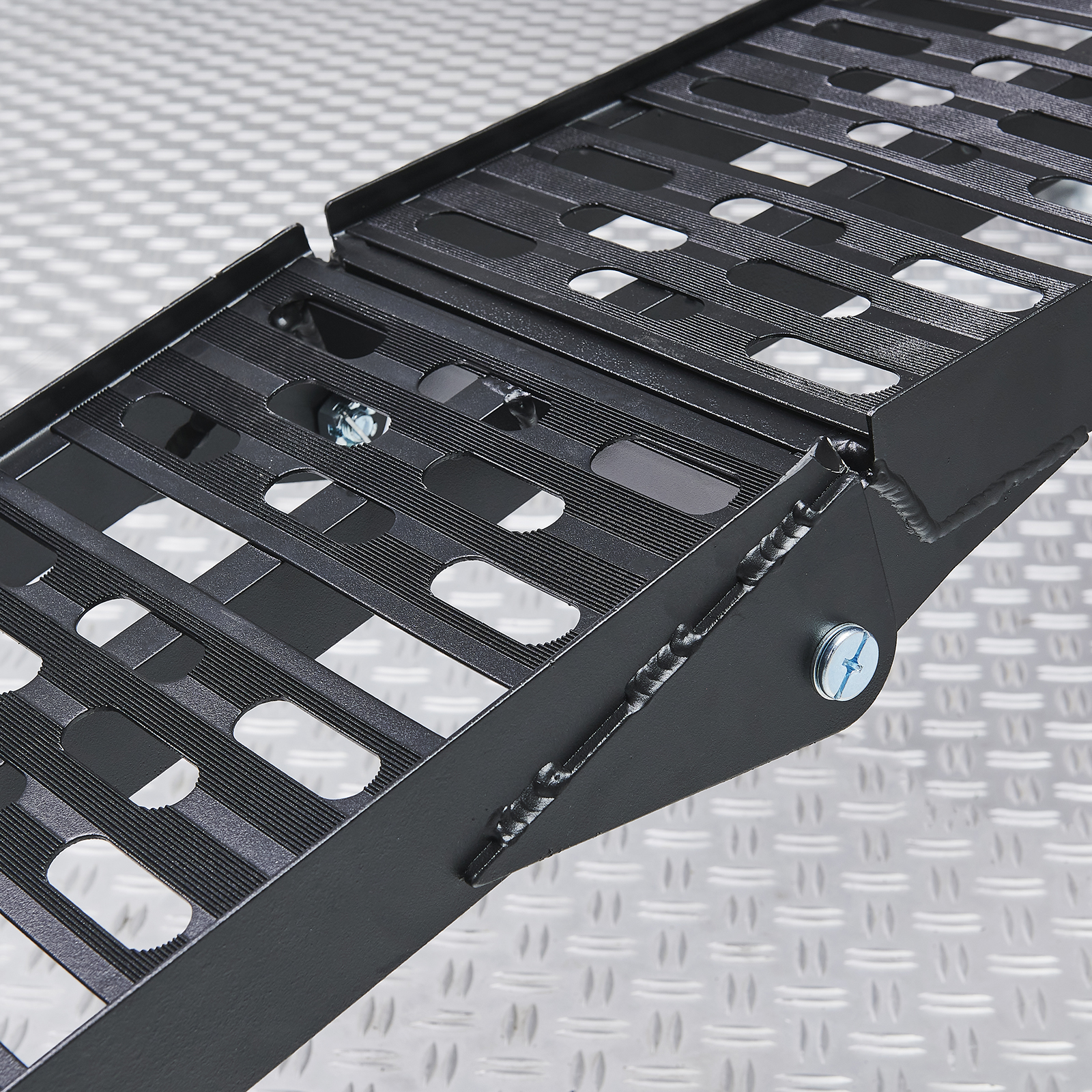Dreigend medeklinker Kosciuszko Aluminium zwarte oprijplaat opklapbaar - 225 cm online kopen - Gratis  Verzending