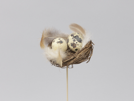 Nestje Met Natuurlijke Eitjes 7cm