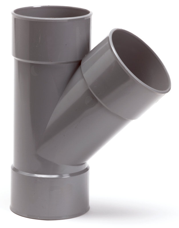 Woedend tong Keizer PVC T-stuk 45 graden 3 x lijm 125mm | KOMO keurmerk | Goedkoop 