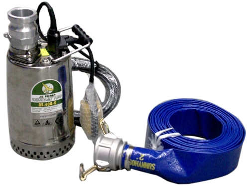 Bevestiging reservering weekend RS-400 dompelpomp met platte slang en koppelingen | schoon water