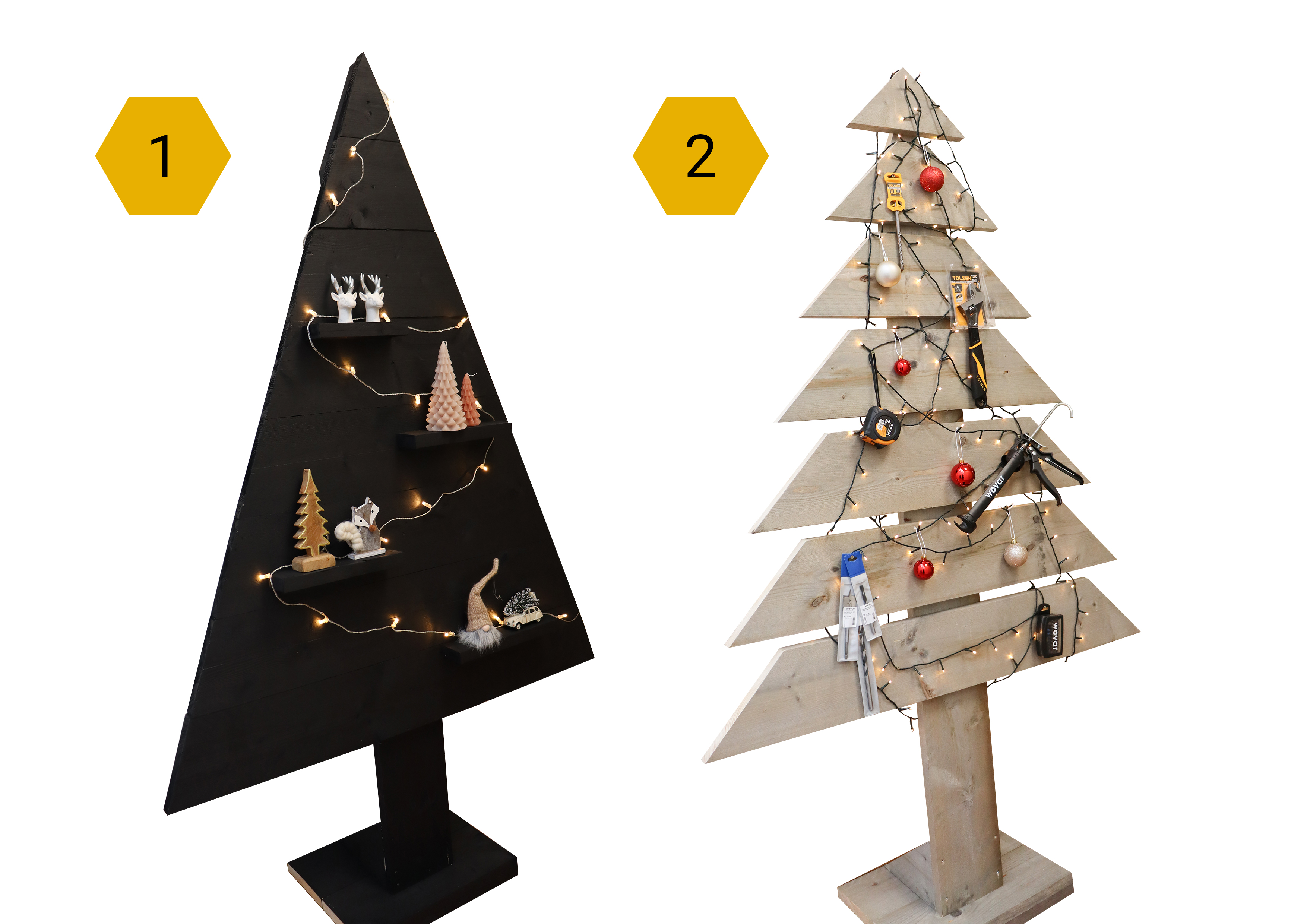 Twee varianten kerstboom