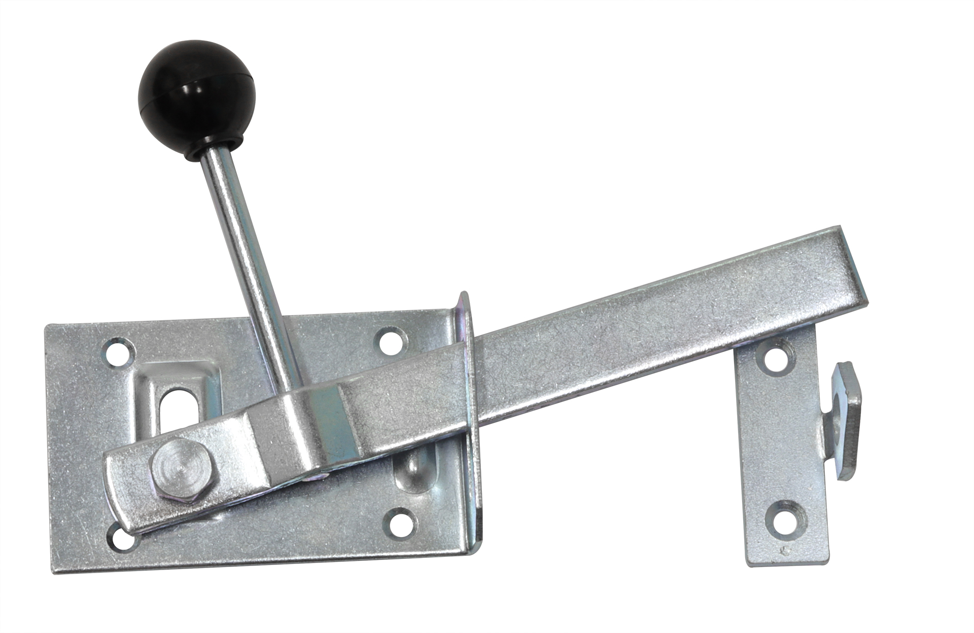 Loquet de portail à gravité autobloquant en fer à ressort avec loquet réglable pour clôtures en bois et métal Noir 
