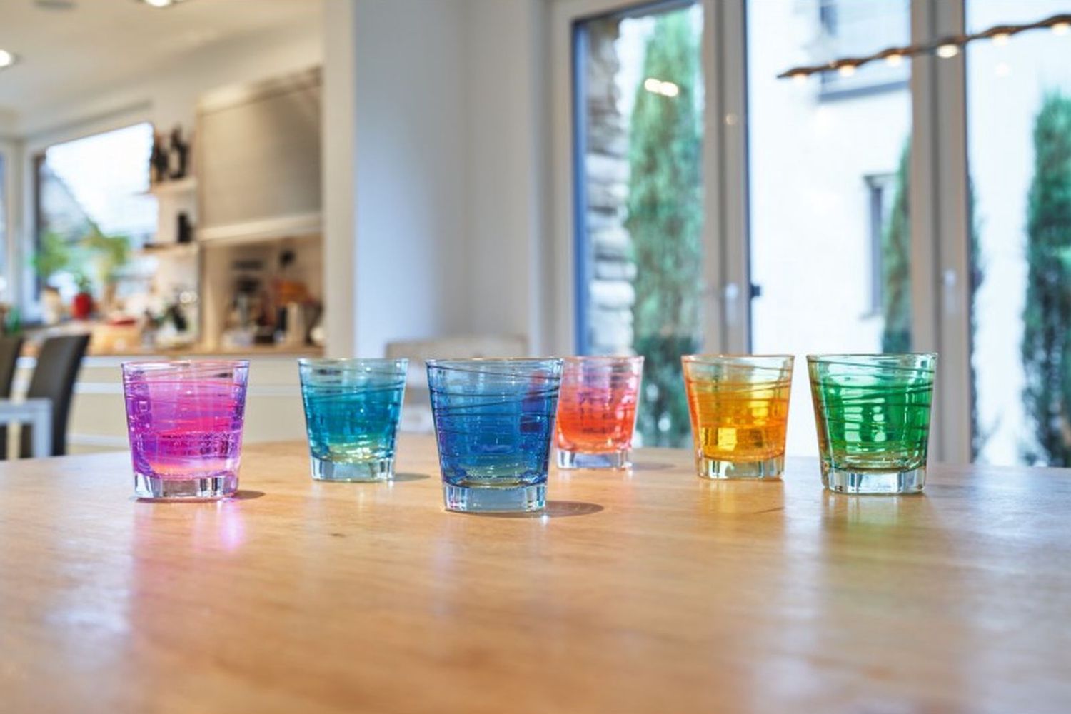 Set bicchieri - in vetro colorato, 6 pezzi - Kasanova