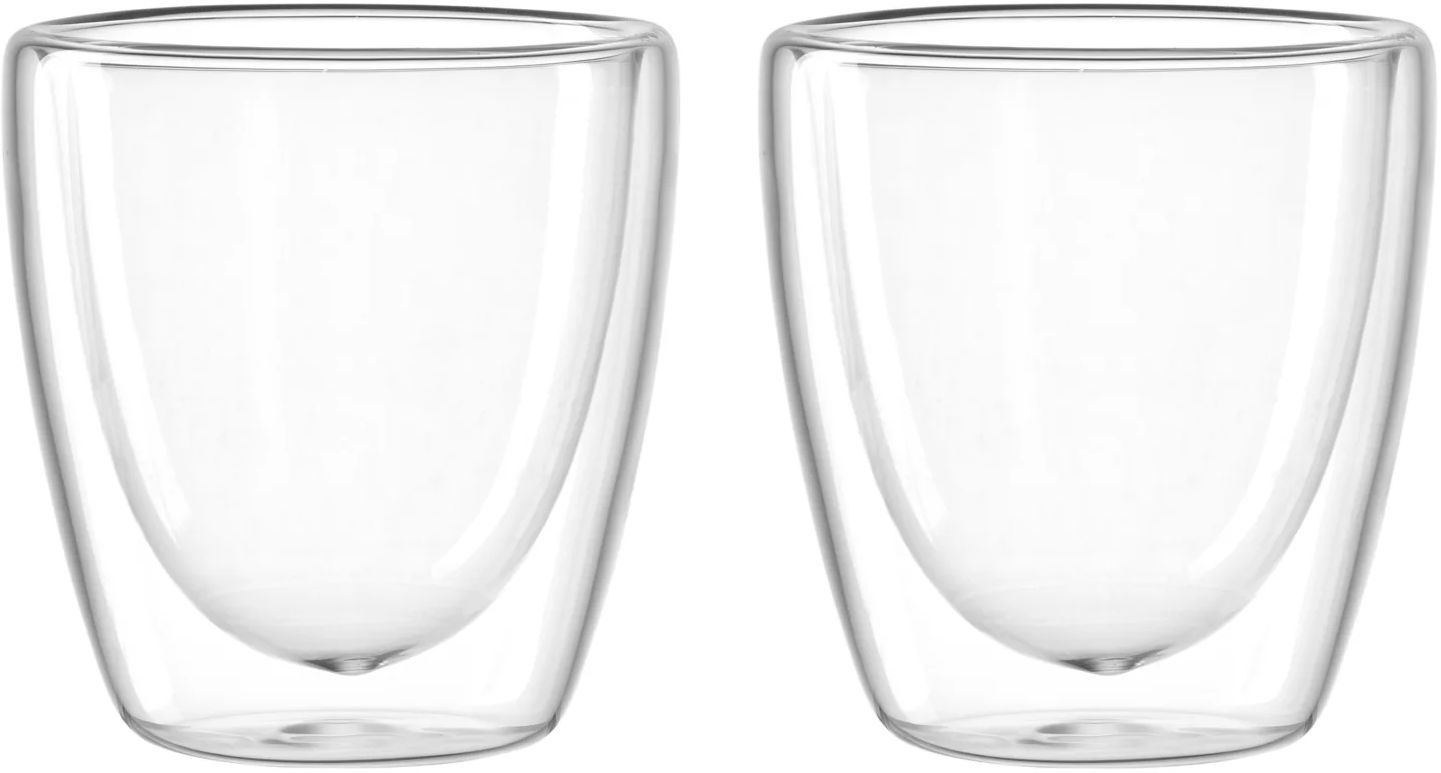 Set vasos de cristal doble pared 100 ml