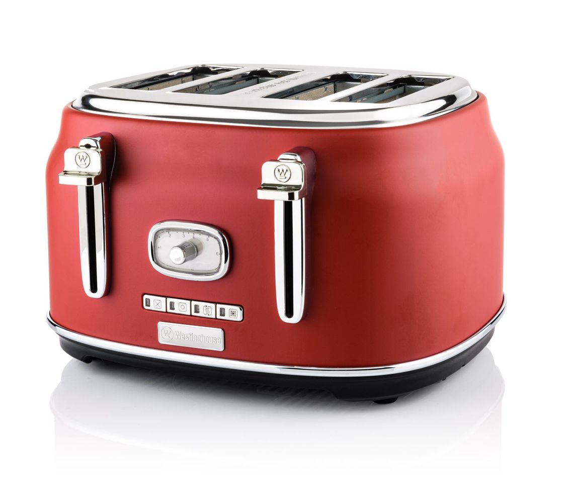 Westinghouse Retro Toaster - Grille-pain à 4 fentes - Rouge
