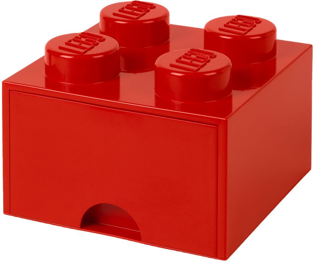 Caja de Almacenamiento LEGO® con Cajón Roja 25 x 25 x 18 cm