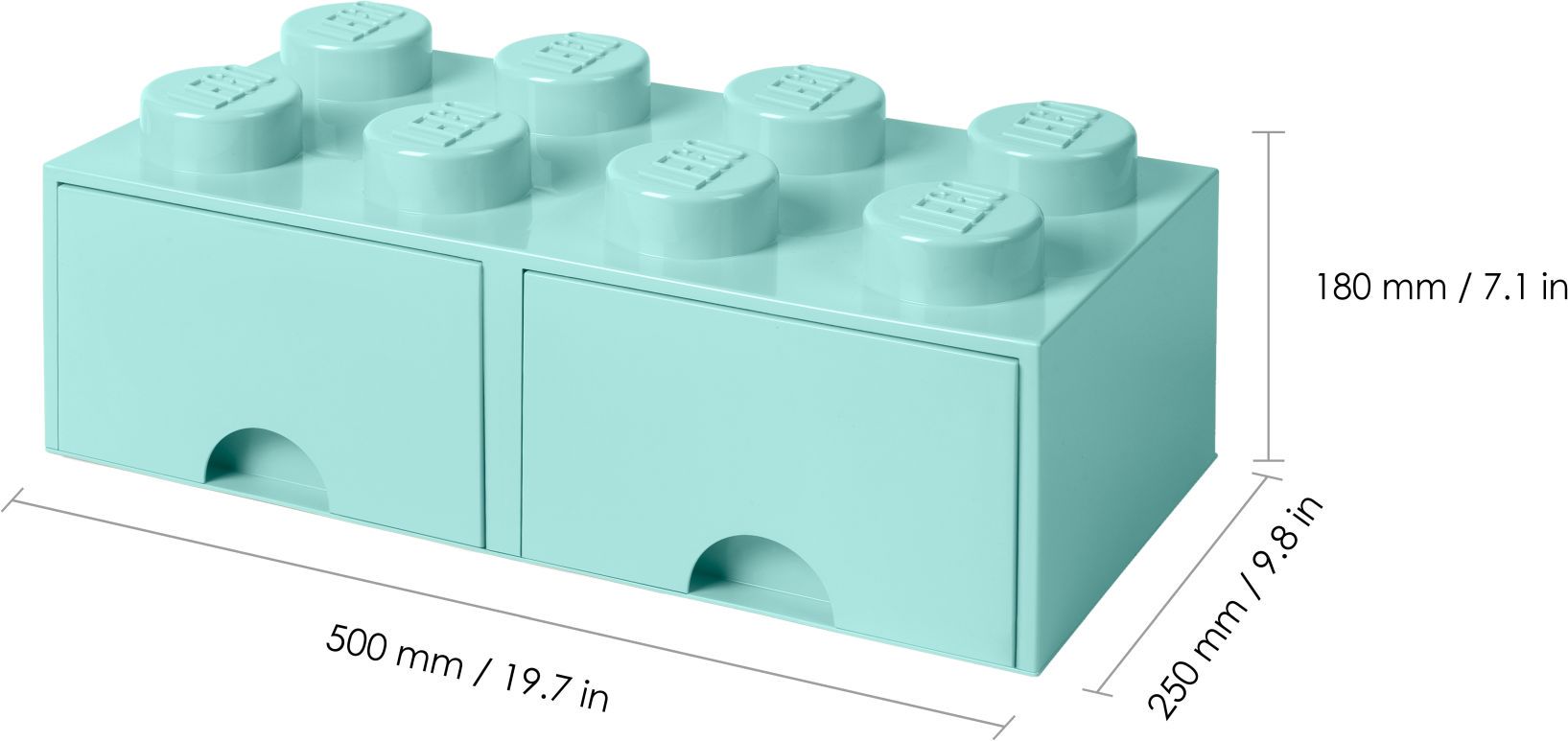 Boite rangement Lego avec tiroir Bleu Azur 50 x 25 x 18 cm ?