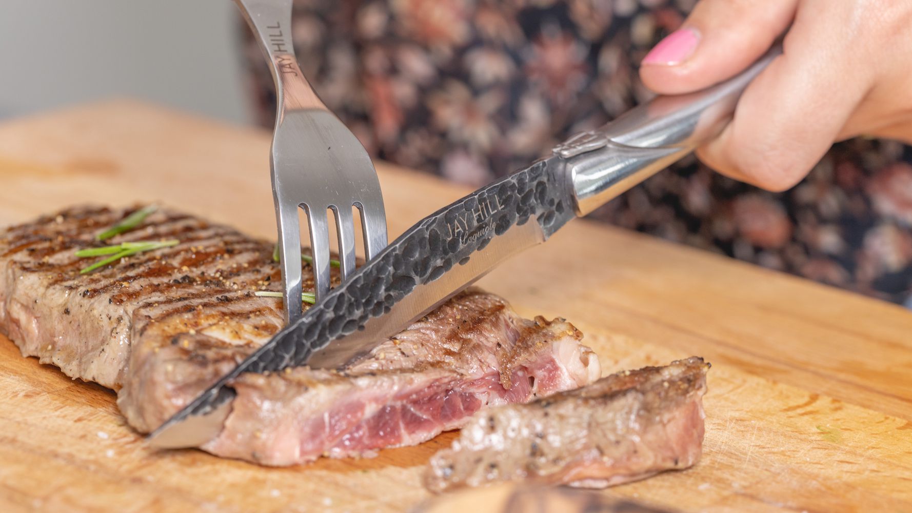 Couteau à steak Laguiole en acier inoxydable, couverts noirs