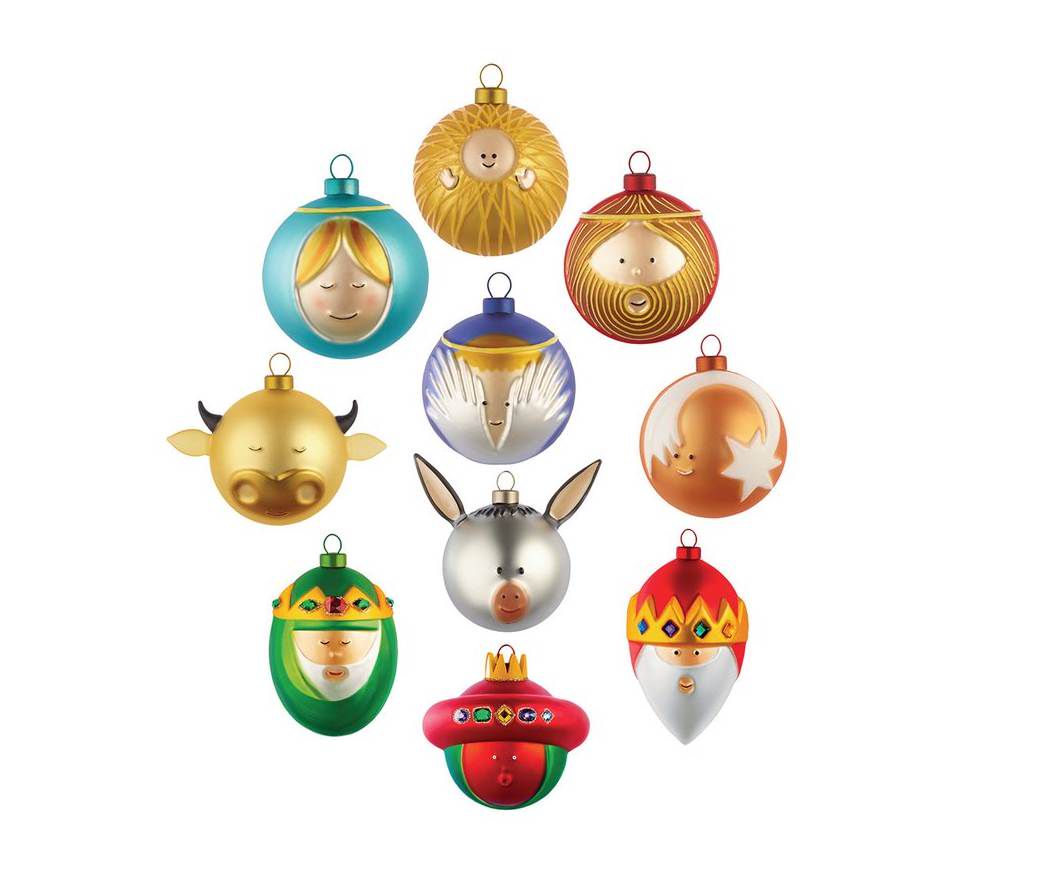 Alessi Christmas Balls Set of 10 AMJ13S10 by LPWK Marcello Jori Free