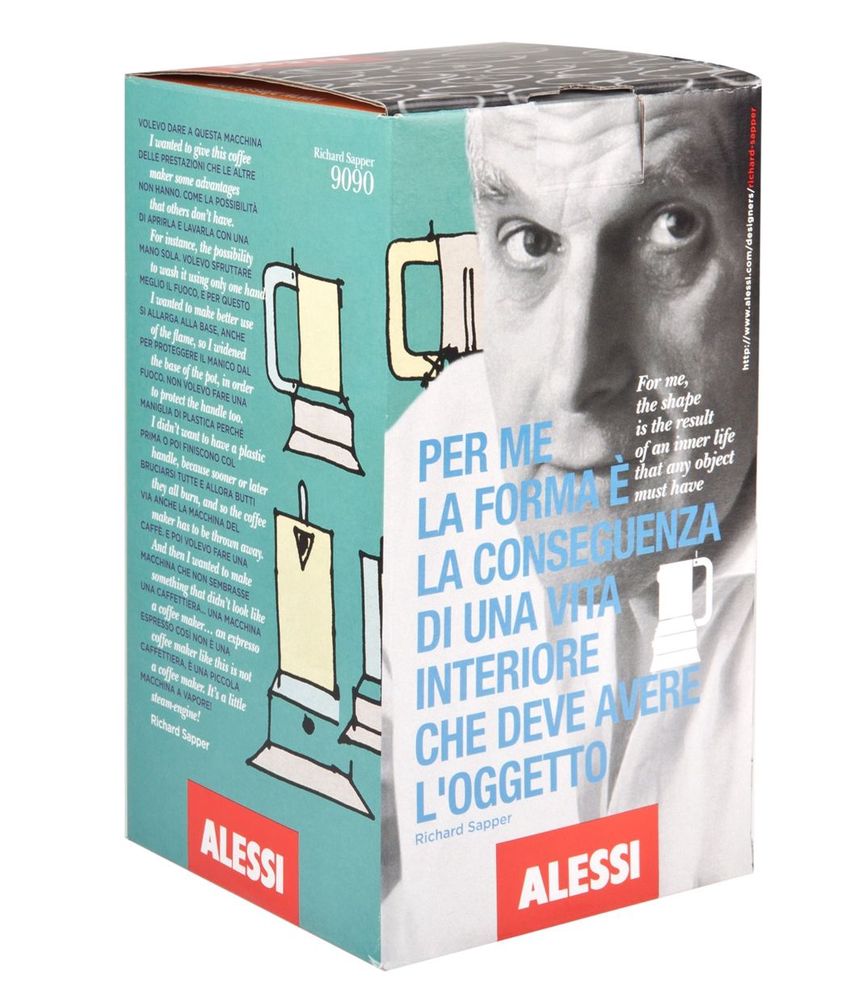 Alessi 9090/M Cafetera de Diseño de Acero Inoxidable, 10 Tazas, Plata :  : Hogar y cocina