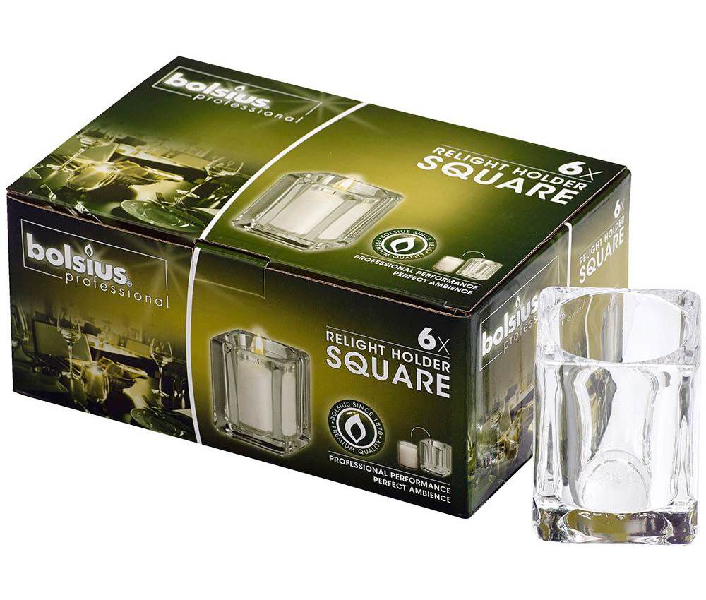 Wiskunde wonder ik ben gelukkig Bolsius Kaarsenhouders Square Relight Transparant - 6 Stuks kopen? |  Cookinglife