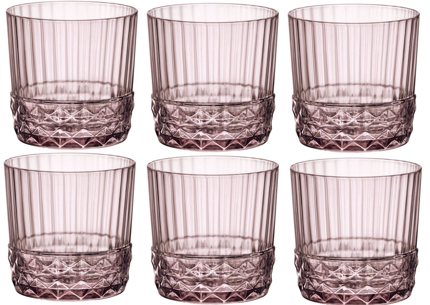 Set di 2 bicchieri da acqua rosa e rossi