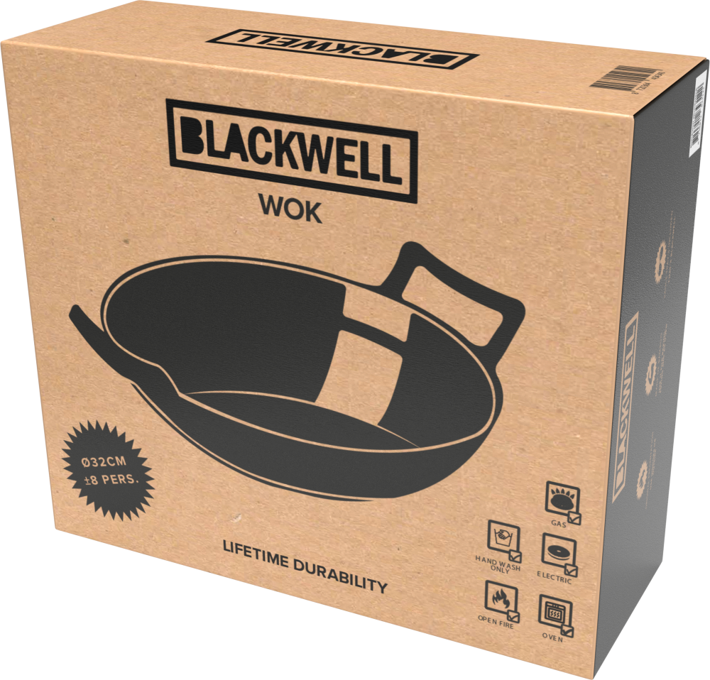Poêle Wok Blackwell / Wadjan - Fonte - ø 36 cm - Sans revêtement  antiadhésif