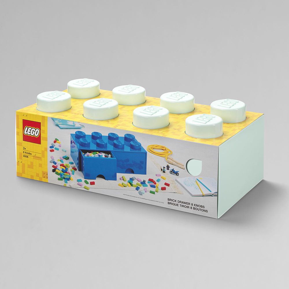 boite de rangement Lego brique 1 tiroir Bleu / Jaune / Rouge