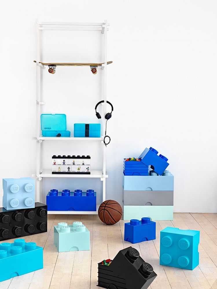 Boite rangement Lego Turquoise 50 x 25 x 18 cm ?