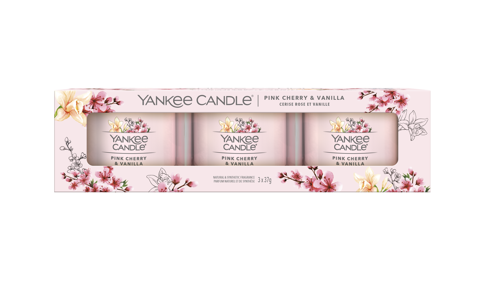 Yankee Candle Set regalo, 3 candele votive piene profumate e 1