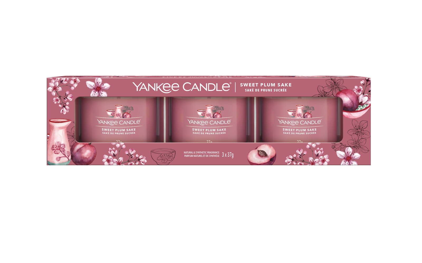 Set regalo Yankee Candle Sake di Prugna dolce - 3 pezzi
