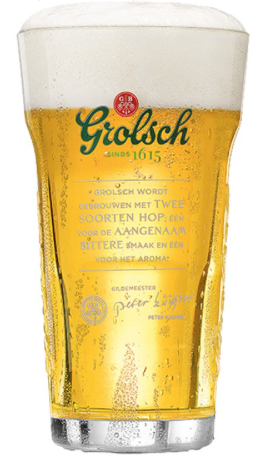 Vintage Grolsch Stemmed Beer Glass 7/" 25cl Set of 2