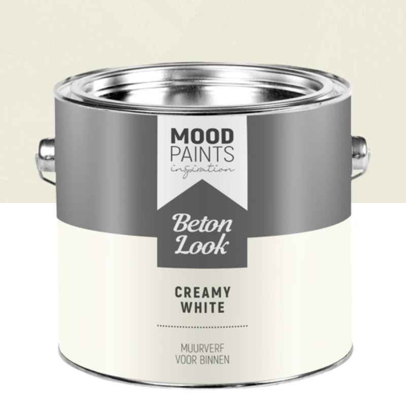 Betonlook Verf   Creamy White 2,5L Witte Muurverf Beton