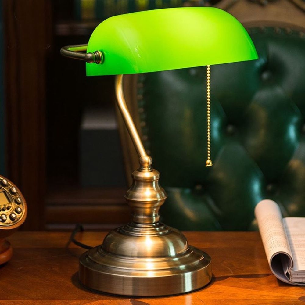 Uitbreiden Machtig Voorlopige Notarislamp - Groene Bureaulamp inclusief Lamp Bankierslamp