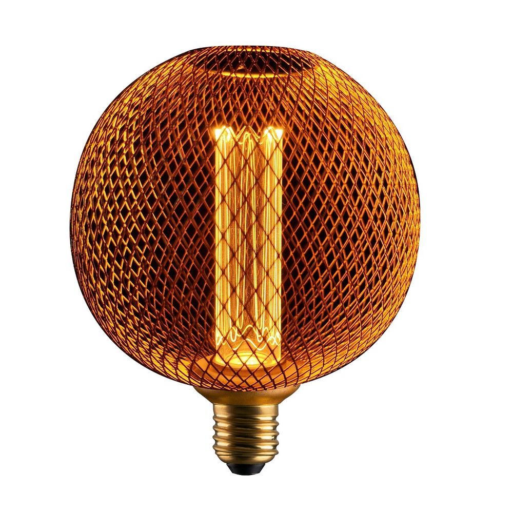 attribuut Surichinmoi te rechtvaardigen Kooldraadlamp Led E27 3-Stap dimbaar 5W Goud metaal 125 mm