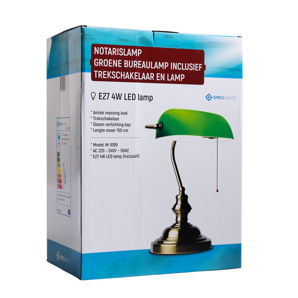 zo veel Uitdaging radar Notarislamp - Groene Bureaulamp inclusief Lamp Bankierslamp
