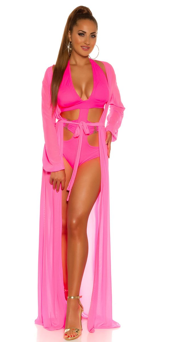 roze beach gaas kimono