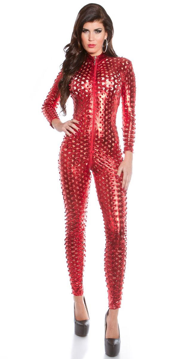 catsuit rood wetlook