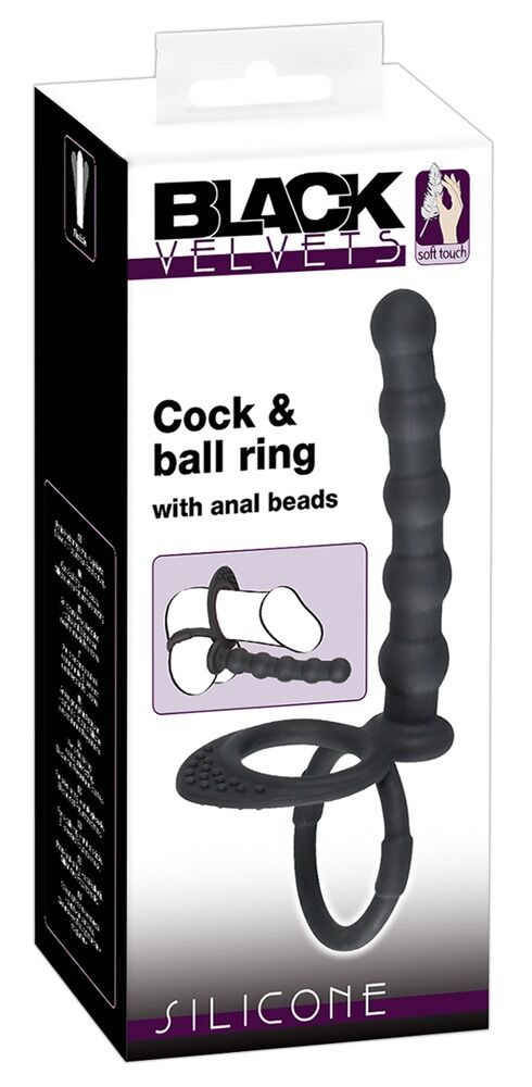 cockring en anale kralen in 1 toy