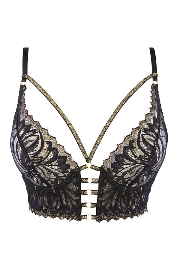 Bralette van kant met goud accenten