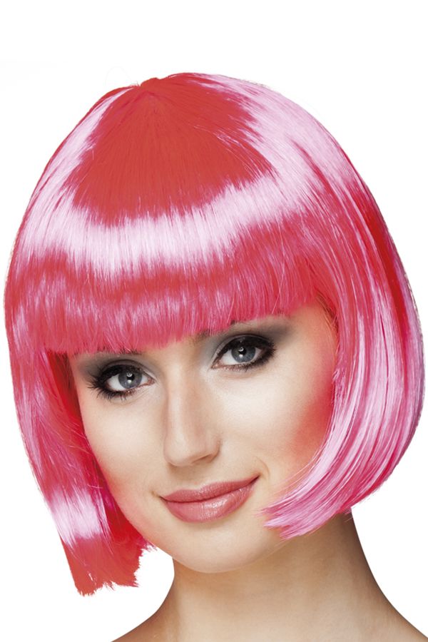 roze bob pruik