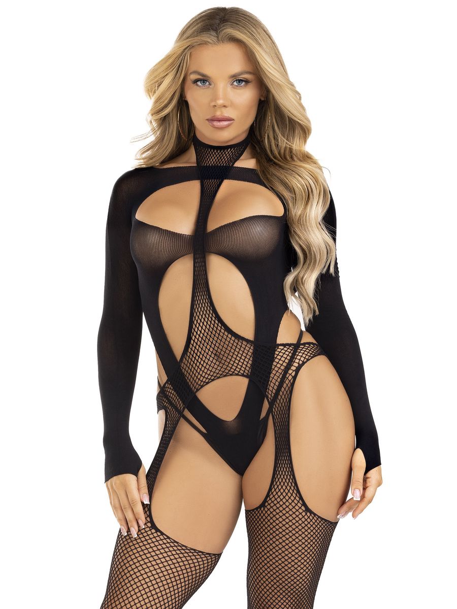 2-delige bodystocking met body