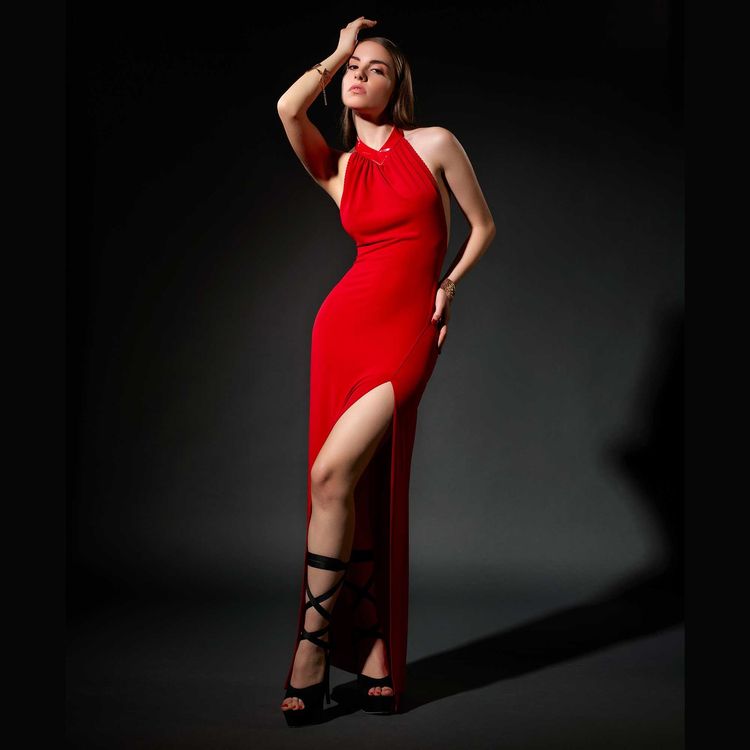 lange rode sexy jurk