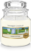 Yankee Candle Geurkaars Small Clean Cotton - 9 cm / ø 6 cm