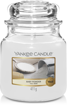 Yankee Candle Duftkerze Medium Baby Powder - 13 cm / ø 11 cm