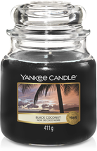 Yankee Candle Duftkerze Medium Black Coconut - 13 cm / ø 11 cm