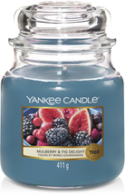 Yankee Candle Duftkerze Medium Mulberry &amp; Fig Delight - 13 cm / ø 11 cm