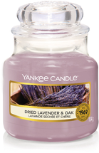 Yankee Candle Geurkaars Small Dried Lavender &amp; Oak - 9 cm / ø 6 cm