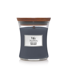 WoodWick Geurkaars Medium Indigo Suede - 11 cm / ø 10 cm