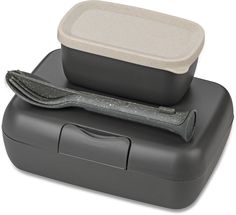 Koziol Lunchbox mit Besteck-Set Candy Grau