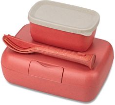 Koziol Lunchbox mit Besteck-Set Candy Rosa