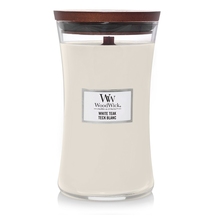 Bougie parfumée WoodWick Grand format Teck Blanc - 18 cm / ø 10 cm