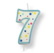 PME Verjaardagskaars Blauw Nummer 7