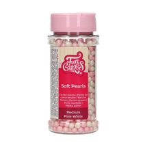 FunCakes weiche Perlen Rosa/Weiß 60 Gramm
